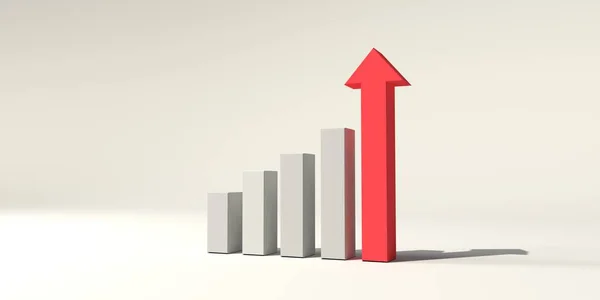 Upward bar graph and arrow — Stock Photo, Image