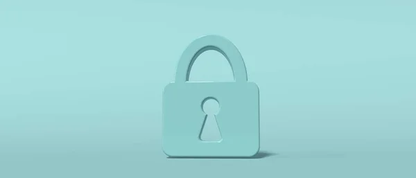 Security safety lock icon - 3D render