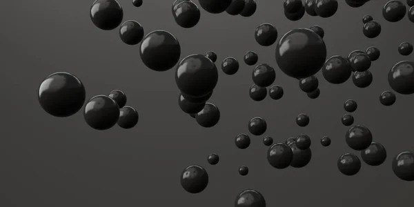 Renderização 3D de esferas dispersas voadoras — Fotografia de Stock