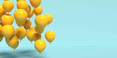 Renkli bir arkaplanda yüzen balonlar - 3D