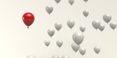 Bir adet eşsiz yüzen balon konsepti - 3D