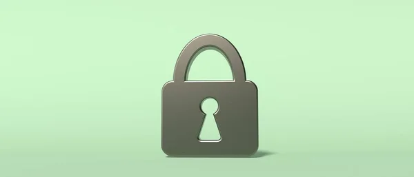 Security safety lock icon - 3D render — Stock Photo, Image