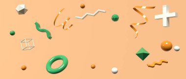 Uçan geometrik kürelerin 3 boyutlu canlandırması