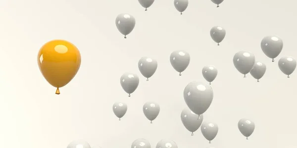 Bir adet eşsiz yüzen balon konsepti - 3D — Stok fotoğraf