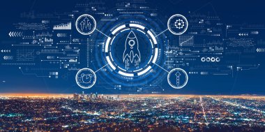 Los Angeles şehir merkezinde hızlı büyüme kavramı