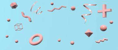 Uçan geometrik kürelerin 3 boyutlu canlandırması