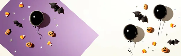 ハロウィンの装飾が施された黒い風船 — ストック写真