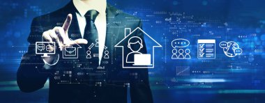 İş adamıyla Uzak Çalışma teması