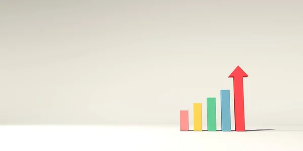 Upward bar graph and arrow — Stock Photo, Image