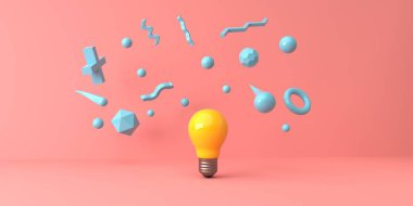 Uçan geometrik şekilli ampul