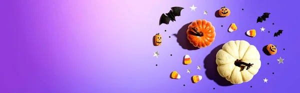 Tökfélék Halloween dekorációval — Stock Fotó