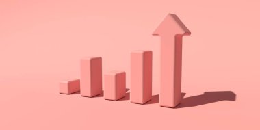 Yukarı doğru çizgi grafik ve ok