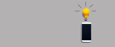 Sarı ampullü akıllı telefon.