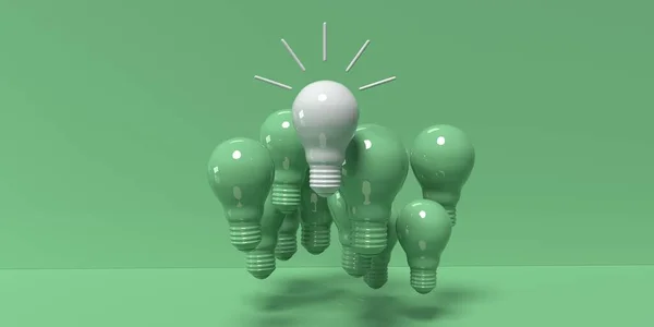 一个独特的想法灯泡 — 图库照片