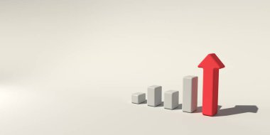 Yukarı doğru çizgi grafik ve ok