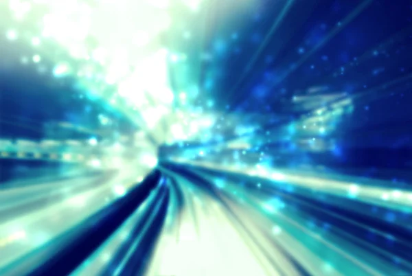 Caminho futurista de luz brilhante abstrato azul — Fotografia de Stock