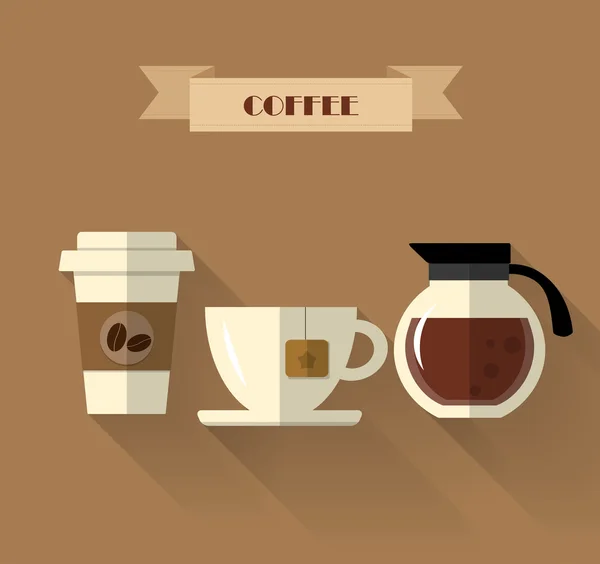 Cafetería diseño plano — Vector de stock