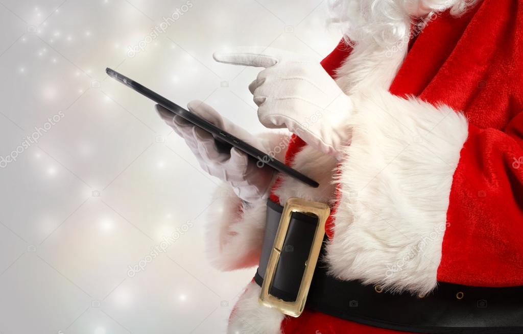 Santa Claus with tablet