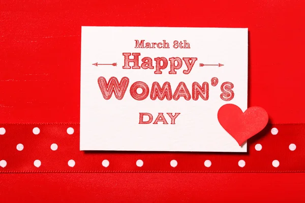 Happy Womans Day with heart — Stock Photo, Image