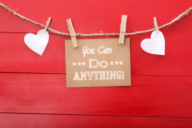 Motivasyonel mesaj kart yürekleri