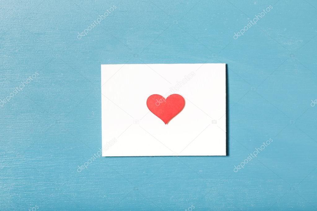Card with red heart