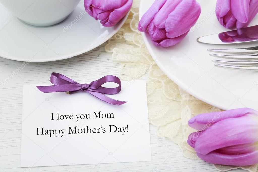 Mothers day card with table setting