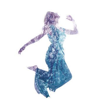 Kadın yaprakları ile atlama