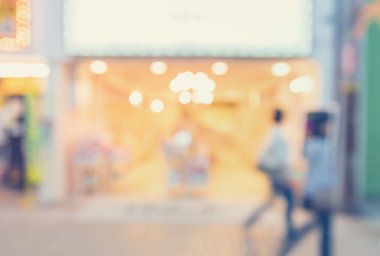 Blurred shopping mall store
