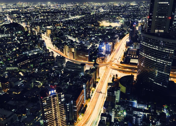 Tokyo otoyol kavşağı yukarıdan — Stok fotoğraf
