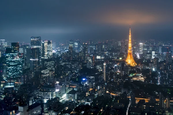 东京从上面与东京塔 — 图库照片