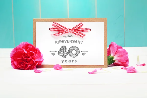 40 Year Anniversary message card — Stock Photo, Image