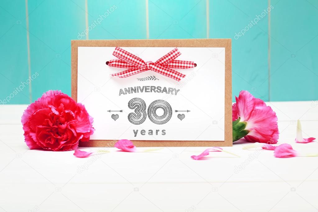30 Year Anniversary message card