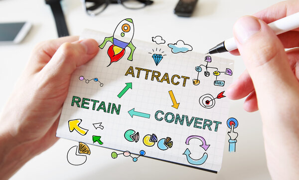 Hand drawing Customer Acquisition concept