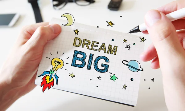 Disegno a mano Dream Big concept — Foto Stock