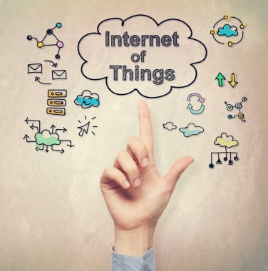 Internet of Things kavramı için gösteren bir el