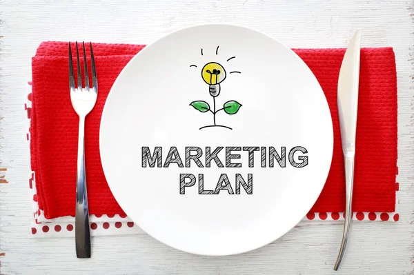 Concepto de Plan de Marketing en placa blanca —  Fotos de Stock