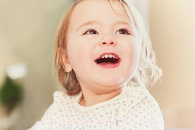 Happy toddler girl with smiling clipart
