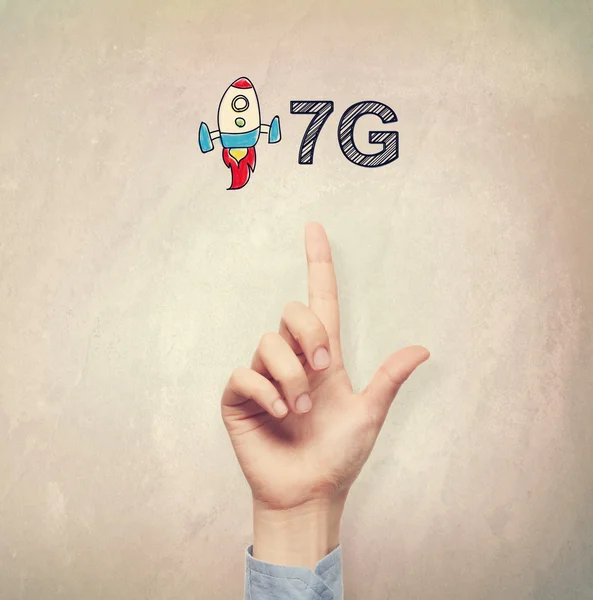 Hand pointing to 7G concept — Stock Photo, Image