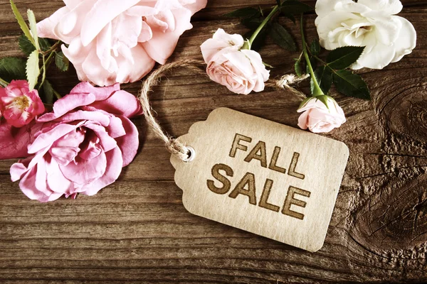 Fall Sale message with small roses — Stock Photo, Image