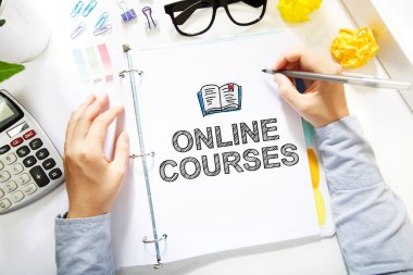 Person drawing Online Courses concepts clipart