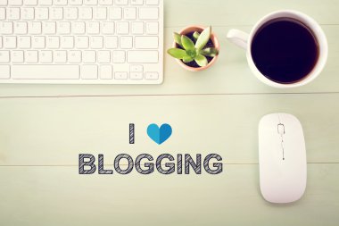 Ben aşk bloglama kavramı ile iş istasyonu