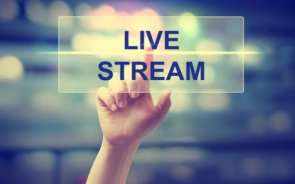 Рука, натиснувши Live Stream — стокове фото