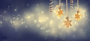 Gece Noel altın yıldız süsler