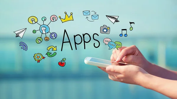 Apps koncept med smartphone — Stockfoto