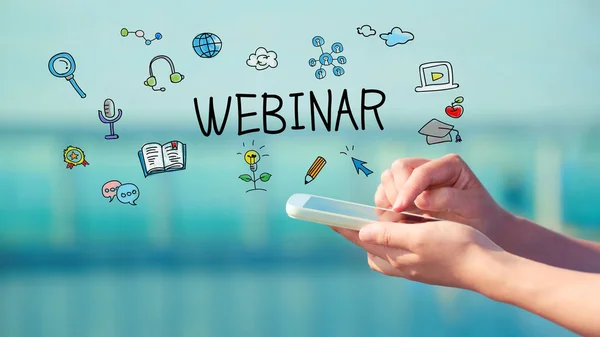 Concetto Webinar con smartphone — Foto Stock