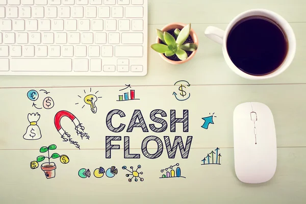 Cash-Flow koncepce s pracovní stanice — Stock fotografie