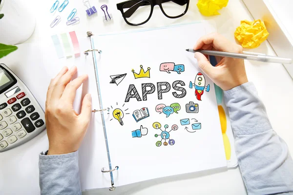 Dibujo de la persona concepto APPS — Foto de Stock