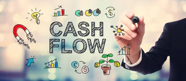 Podnikatel výkresu cashflow koncepce — Stock fotografie