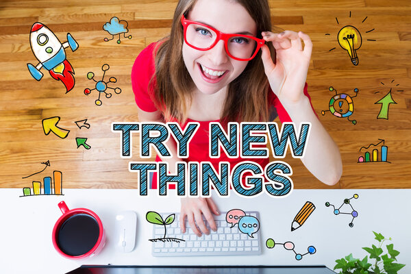Try New Things concept with young woman
