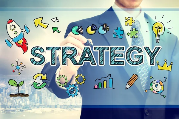 Empresario dibujo Concepto de estrategia — Foto de Stock